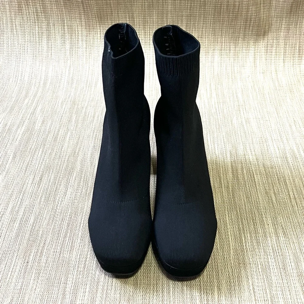 MIA Kaya Black Platform Sock Booties Women's Black Size 8.5 - Picture 2 of 13